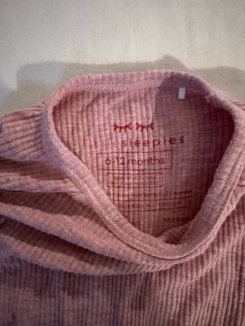 Little Sleepies Heather Mauve Ribbed Crescent Zippy - Picture 2 of 2